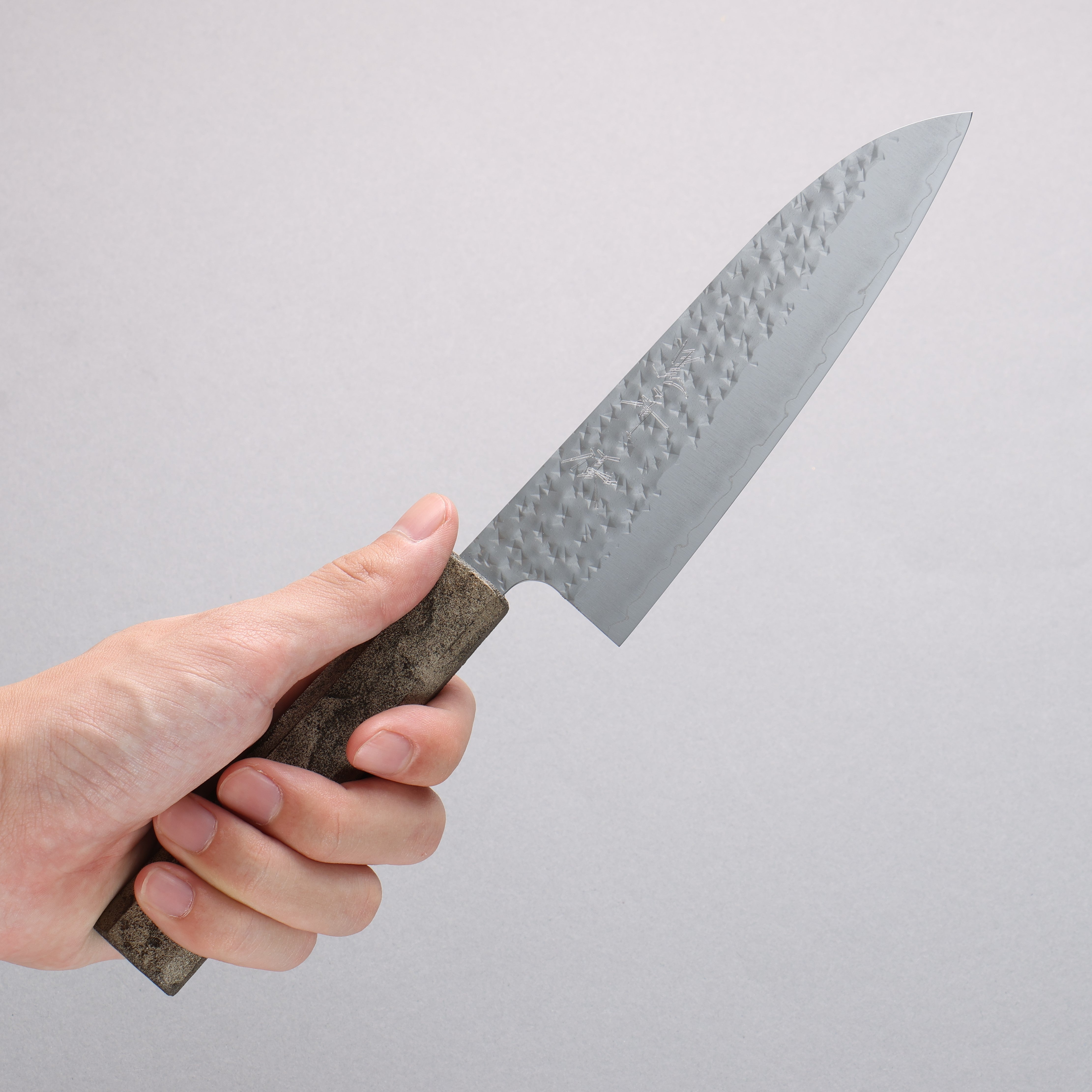 Yu Kurosaki x Wallace Wong SG2 Small Santoku 150mm & Bunka 170mm Set Ginryu Ishime Lacquered Oak Handle with Sheath - Seisuke Knife