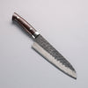 Takeshi Saji Blue Super Hammered(Maru) Kurouchi Santoku 180mm Ironwood Handle - Seisuke Knife - Slide 1