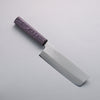 Seisuke White Steel No.1 Migaki Polish Finish Nakiri 165mm Oak with Purple Lacquer Handle - Seisuke Knife