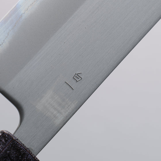 Seisuke White Steel No.1 Migaki Polish Finish Nakiri 165mm Oak with Purple Lacquer Handle - Seisuke Knife