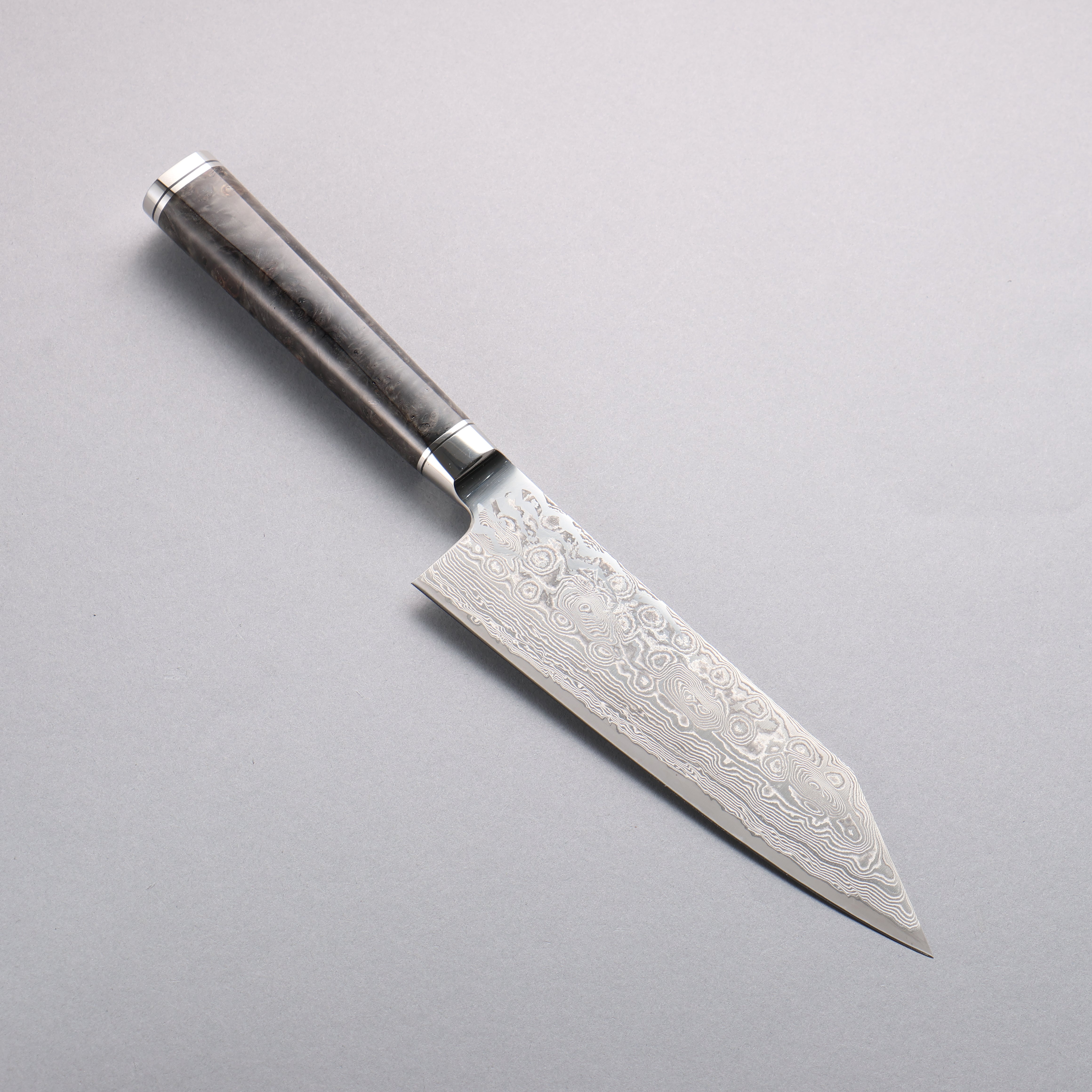 Ryusen Oukokuryu MT SG2 Damascus Migaki Finished Kiritsuke Santoku 175mm Stabilized wood Handle - Seisuke Knife