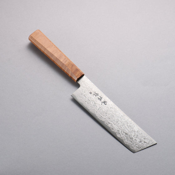 Ryusen Fukakuryu ATS314 63 Layer Damascus Nakiri 155mm Curly Maple Handle - Seisuke Knife