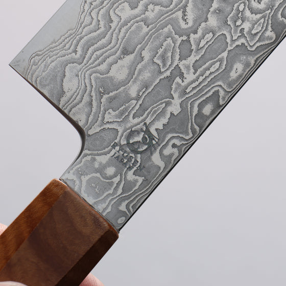 Ryusen Fukakuryu ATS314 63 Layer Damascus Nakiri 155mm Curly Maple Handle - Seisuke Knife