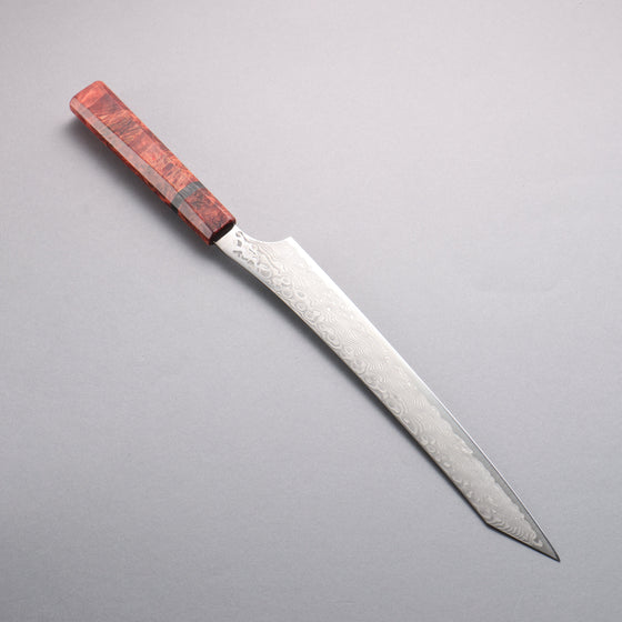 Ryusen Gurenhiryu Kai SPG STRIX Damascus Kiritsuke Sujihiki 260mm Stabilized Poplar Wood Handle - Seisuke Knife