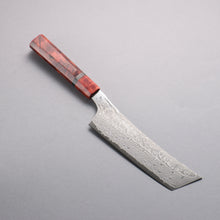  Ryusen Gurenhiryu Kai SPG STRIX Damascus Nakiri 155mm Stabilized Poplar Wood Handle - Seisuke Knife