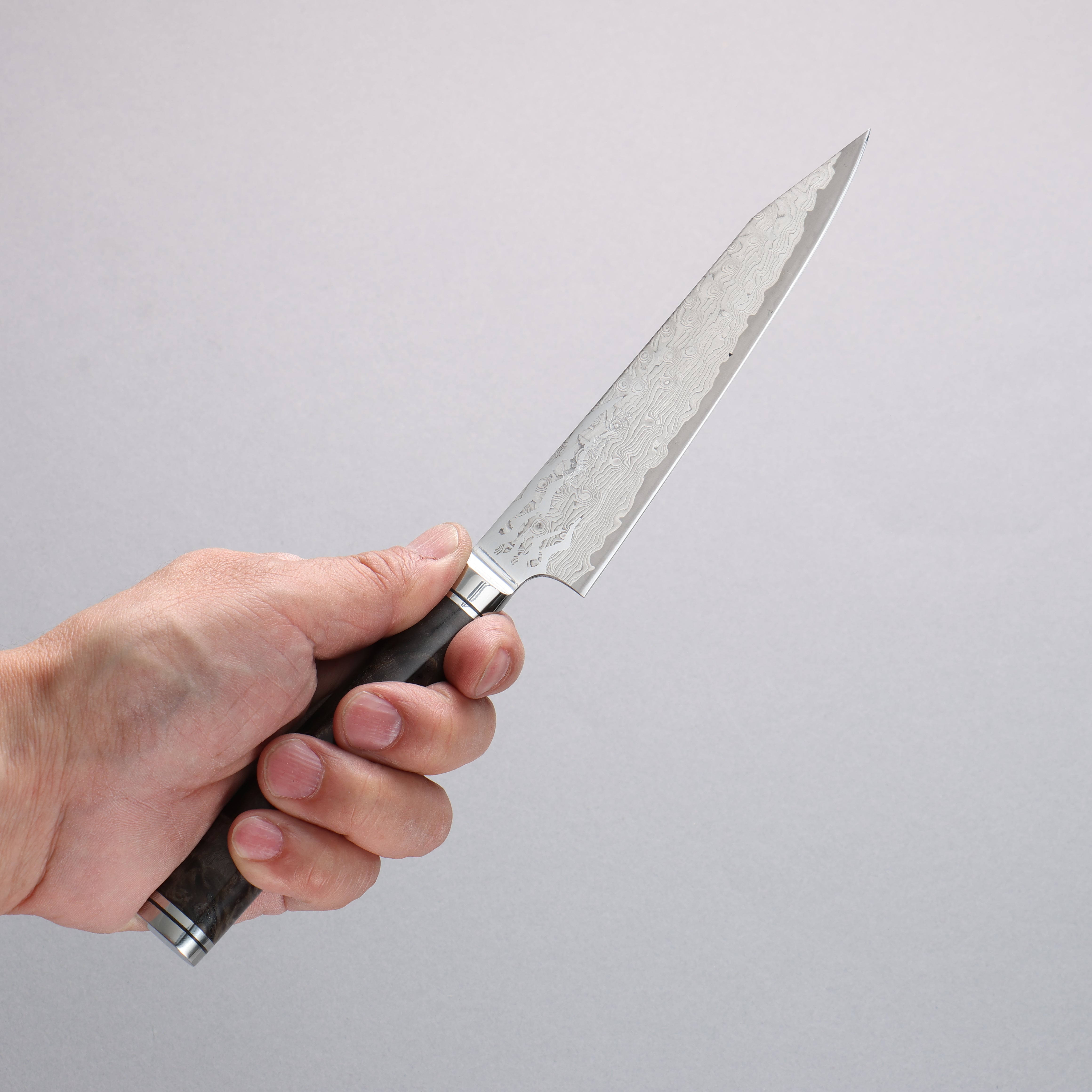 Ryusen Oukokuryu MT SG2 Damascus Migaki Finished Kiritsuke Petty-Utility 135mm Stabilized wood Handle - Seisuke Knife