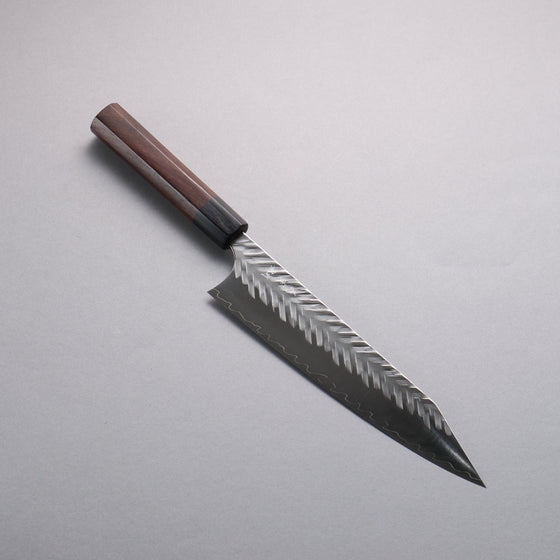 Yoshimi Kato SPG STRIX Hammered (V) Kiritsuke Gyuto 210mm Rosewood (Ferrule: Black Pakka Wood) Handle - Seisuke Knife