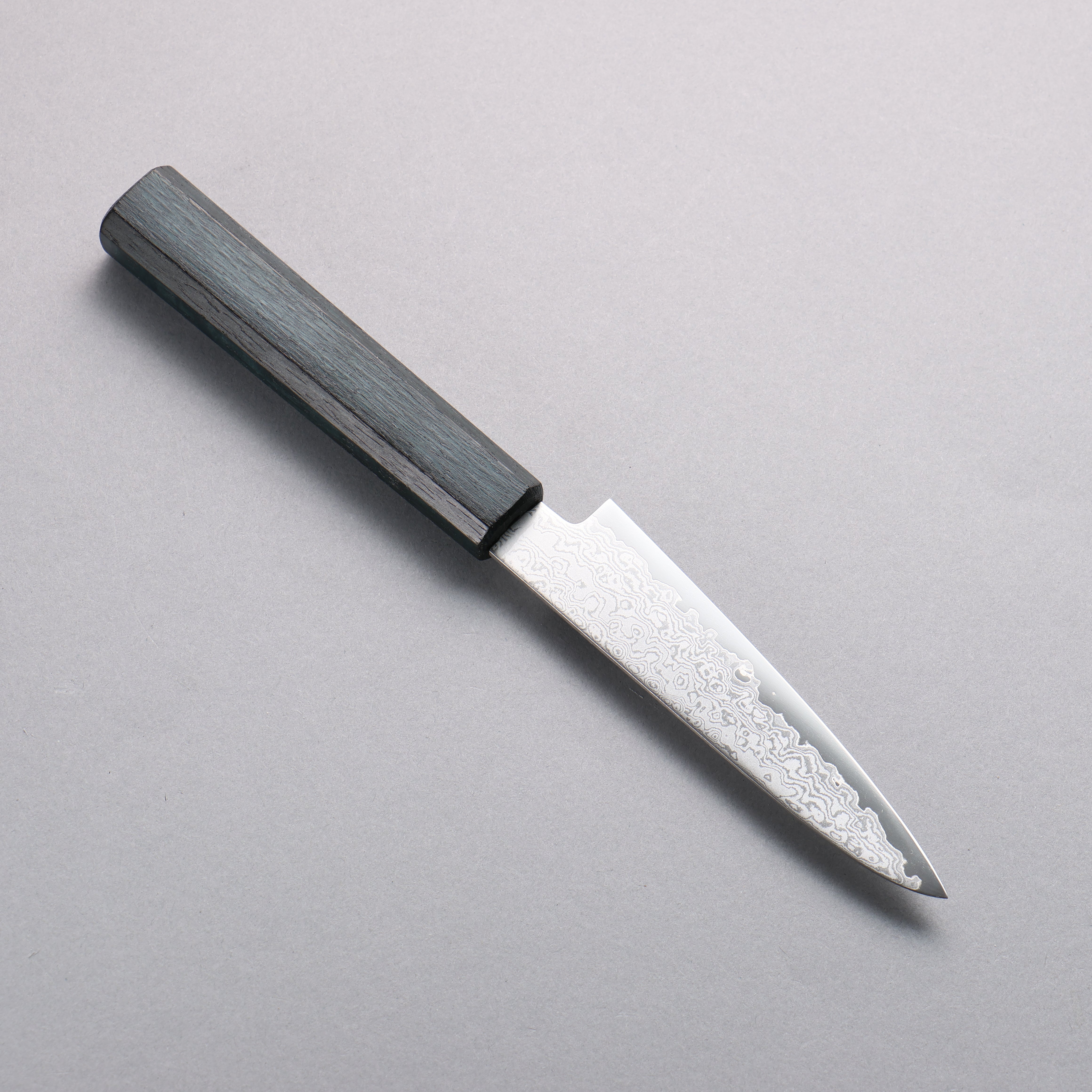 Seisuke VG10 Damascus Petty-Utility 120mm Indigo Dyed Oak Handle - Seisuke Knife