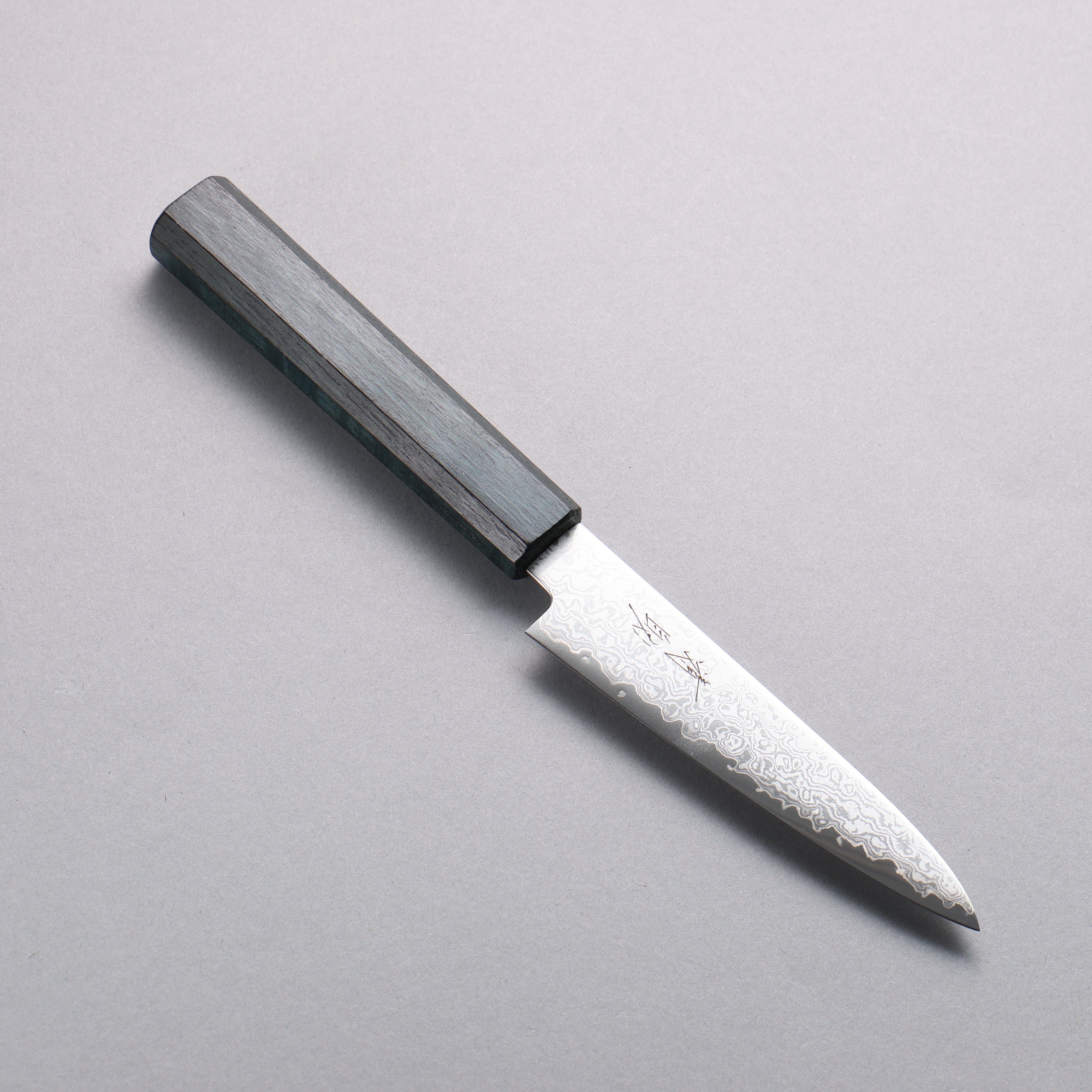 Seisuke VG10 Damascus Petty-Utility 120mm Indigo Dyed Oak Handle - Seisuke Knife