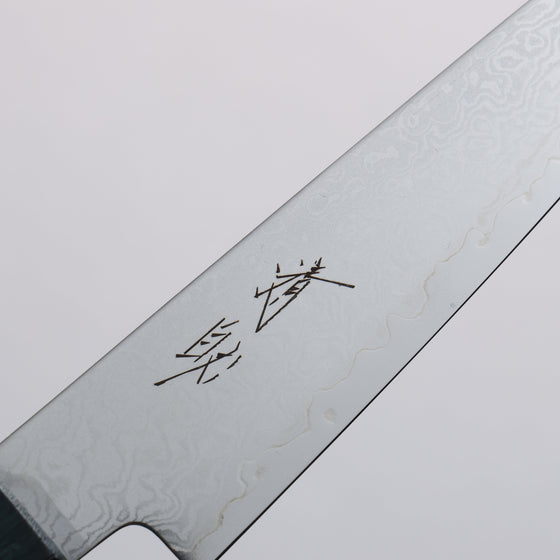 Seisuke VG10 Damascus Petty-Utility 120mm Oak (Indigo Dyed) Handle - Seisuke Knife