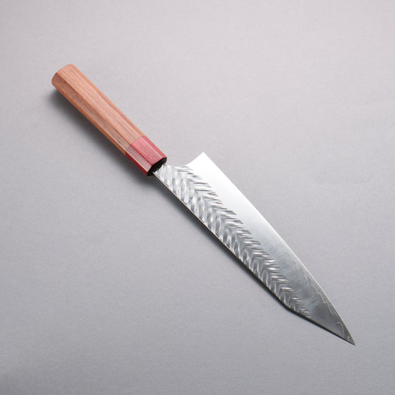 Yoshimi Kato SPG STRIX Hammered (V) Kiritsuke Gyuto 210mm Honduras (ferrule: Red Pakka wood) Handle - Seisuke Knife