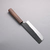 Yoshimi Kato Blue Super Black Finished Nakiri 165mm Burnt Oak (Laquered) Handle - Seisuke Knife