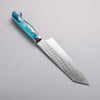 Yoshimi Kato Minamo SG2 Hammered Bunka 170mm White Blue Black Acrylic Handle - Seisuke Knife - Slide 2