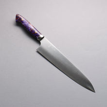  Yoshimi Kato SG2 Migaki Finished Gyuto 240mm Purple White Gold Marble Acrylic Handle - Seisuke Knife