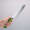 Yoshimi Kato Minamo SG2 Hammered Bunka 170mm Green Yellow Acrylic Handle - Seisuke Knife - Slide 4