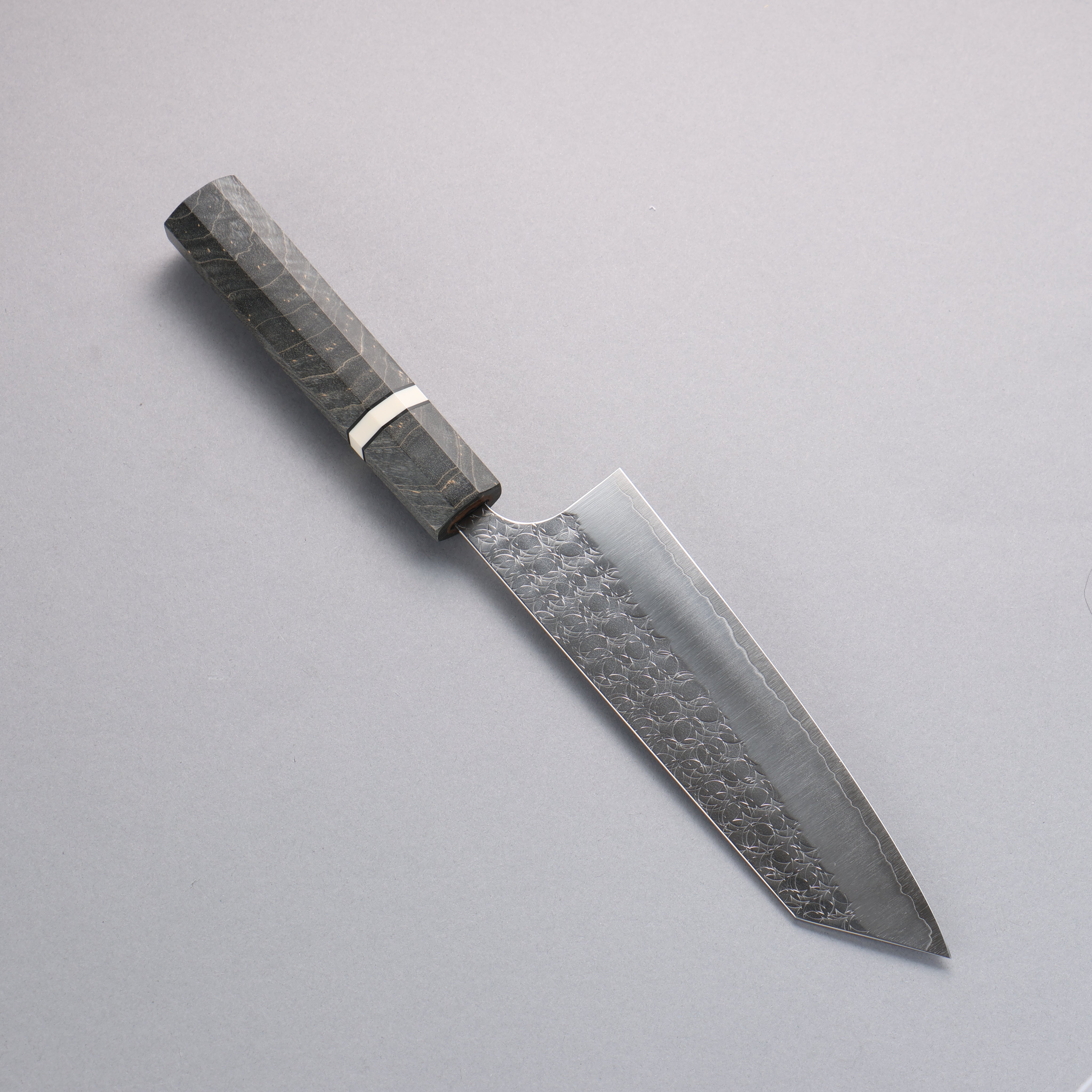 Yoshimi Kato Minamo SG2 Hammered Bunka 170mm Stabilized wood (With White ring) Handle - Seisuke Knife