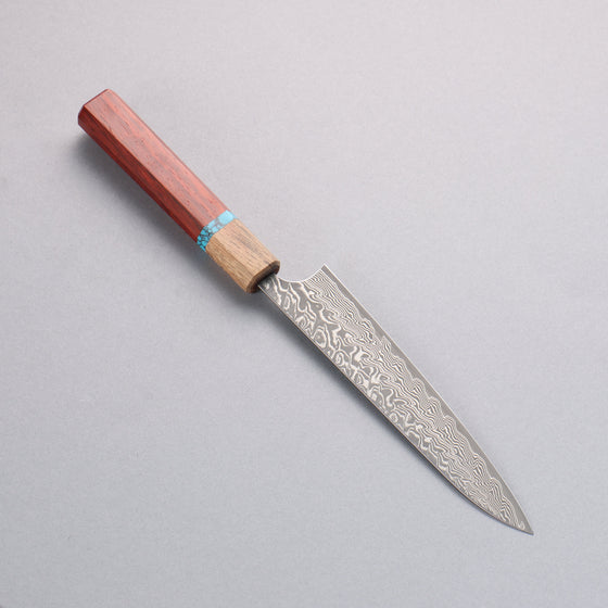 Yoshimi Kato SG2 Black Damascus Petty-Utility 150mm Padoauk(Turquoise Ring) Handle - Seisuke Knife