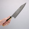Yoshimi Kato SG2 Black Damascus Kiritsuke Gyuto 210mm Olive Tree and Green Resin Handle - Seisuke Knife - Slide 9