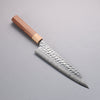 Yoshimi Kato Silver Steel No.3 Hammered(Maru) Migaki Finished Kiritsuke Gyuto 210mm Honduras (ferrule: White Pakka wood) Handle - Seisuke Knife - Slide 6