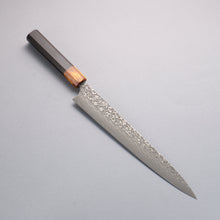  Yoshimi Kato SG2 Black Damascus Sujihiki 270mm Ebony (ferrule: Orange Resin) Handle - Seisuke Knife