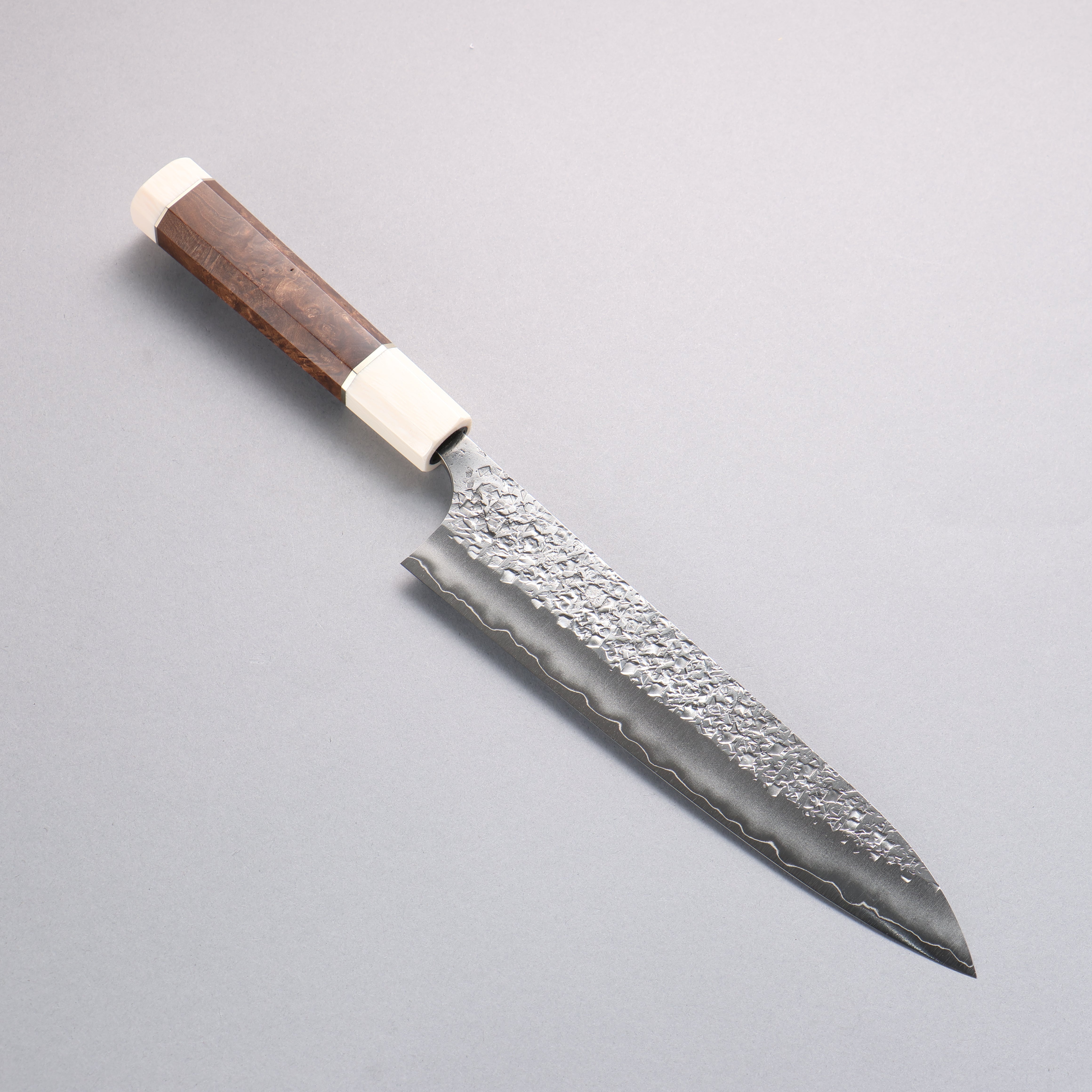 Yu Kurosaki Shizuku SG2 Hammered Gyuto 210mm Stabilized wood (Birch Bu