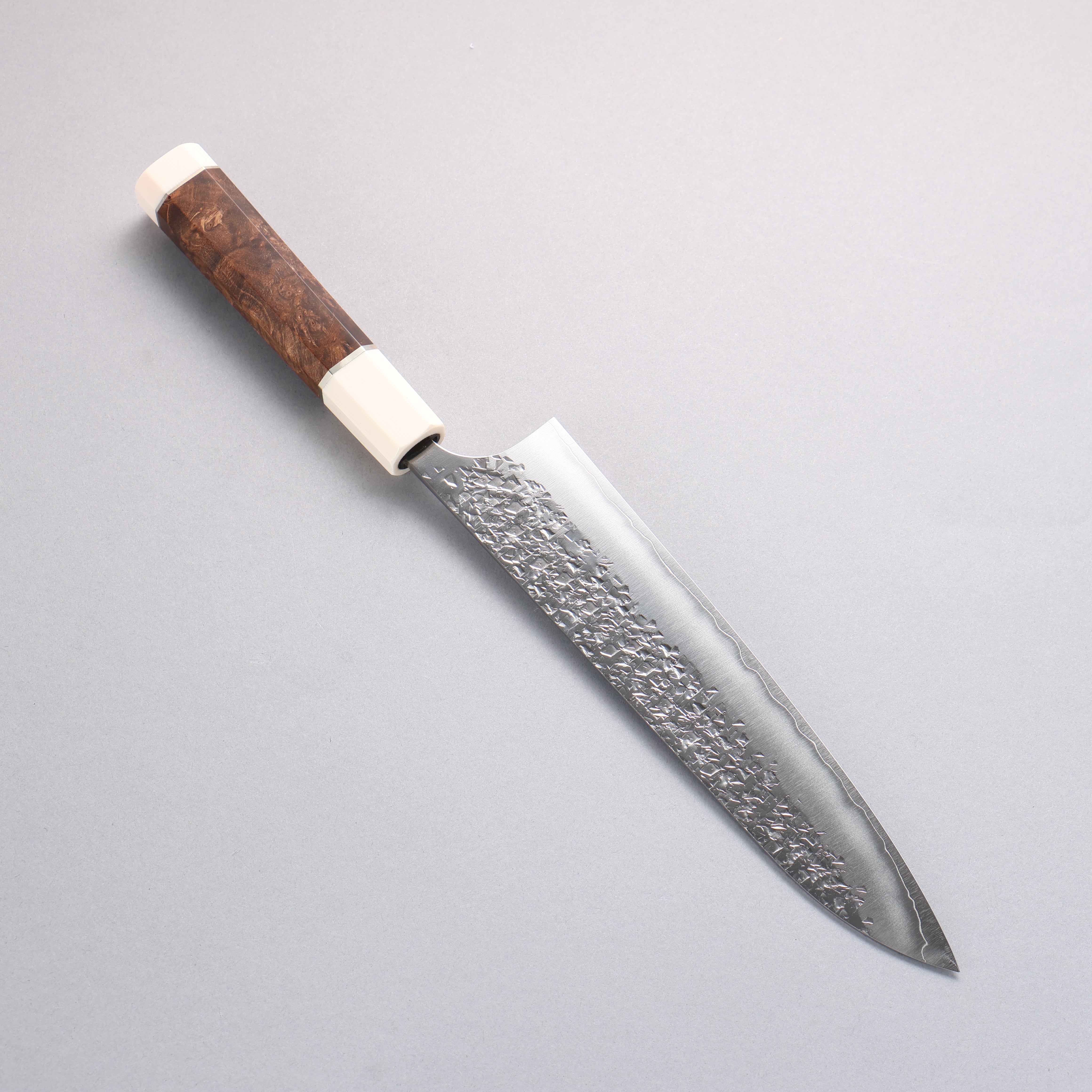 Yu Kurosaki Shizuku SG2 Hammered Gyuto 210mm Stabilized wood (Birch Bu
