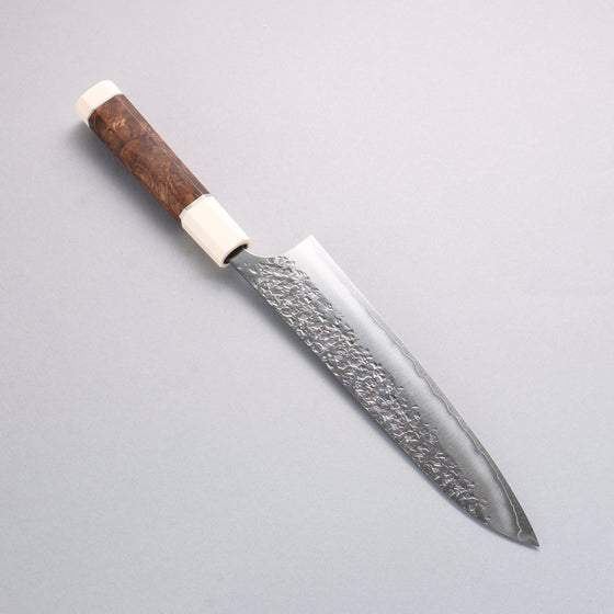 Yu Kurosaki Shizuku SG2 Hammered Gyuto 210mm Stabilized wood (Birch Burl) Handle - Seisuke Knife