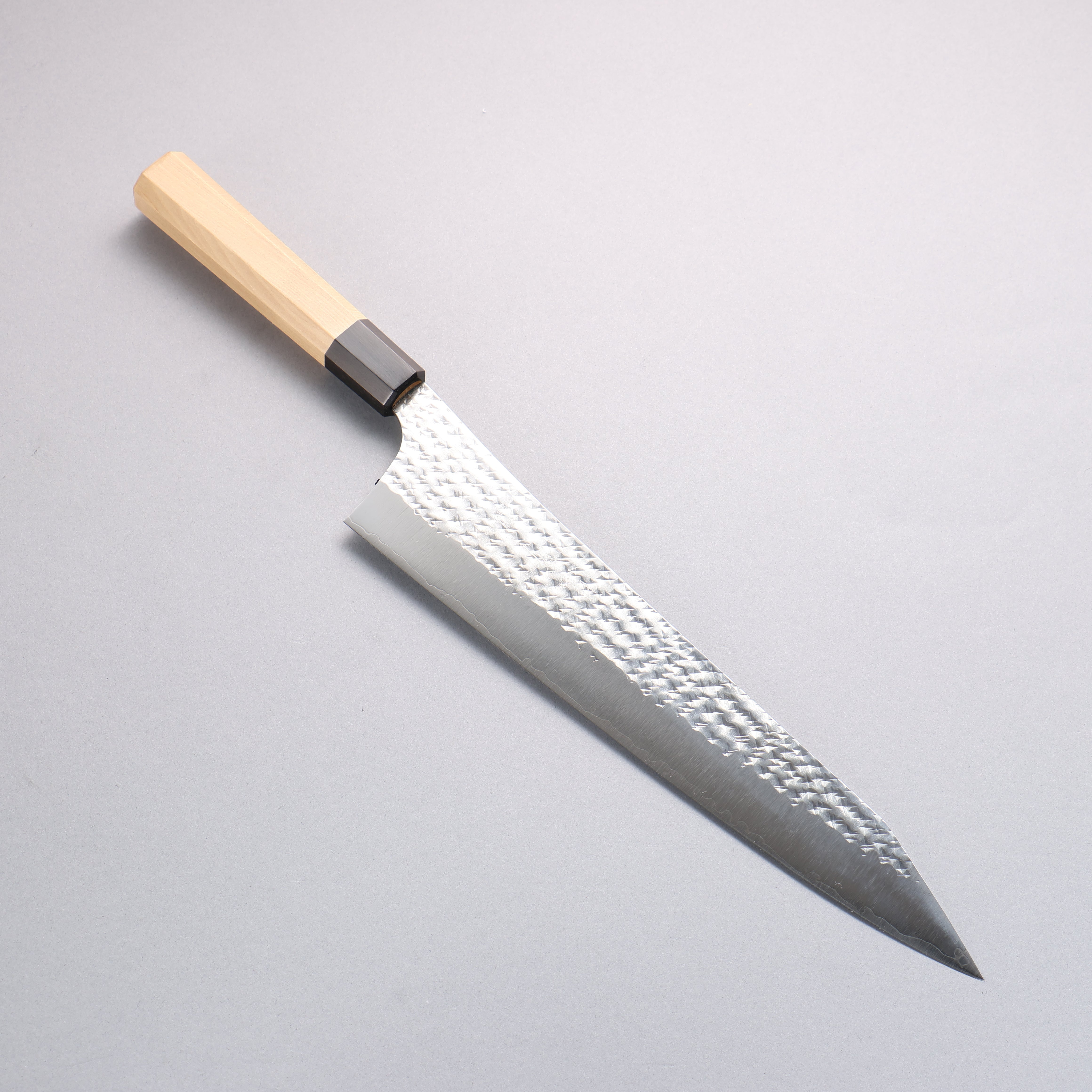 Yu Kurosaki Senko Ei SG2 Hammered Gyuto 270mm Aomori Hiba���(Ferrule: Brown) Handle - Seisuke Knife