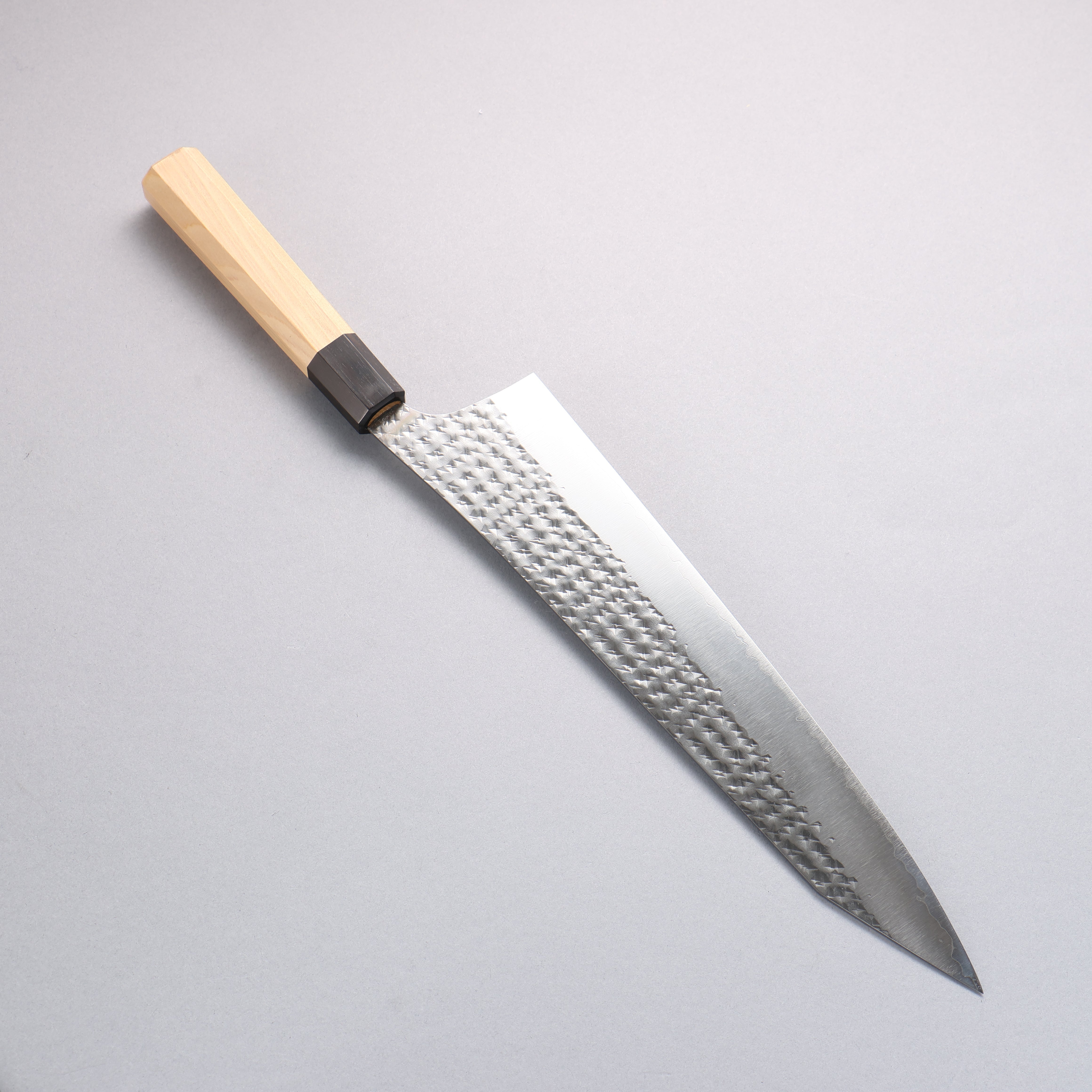 Yu Kurosaki Senko Ei SG2 Hammered Gyuto 270mm Aomori Hiba���(Ferrule: Brown) Handle - Seisuke Knife