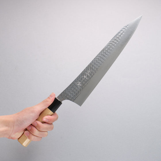 Yu Kurosaki Senko Ei SG2 Hammered Gyuto 270mm Aomori Hiba (Ferrule: Brown) Handle - Seisuke Knife