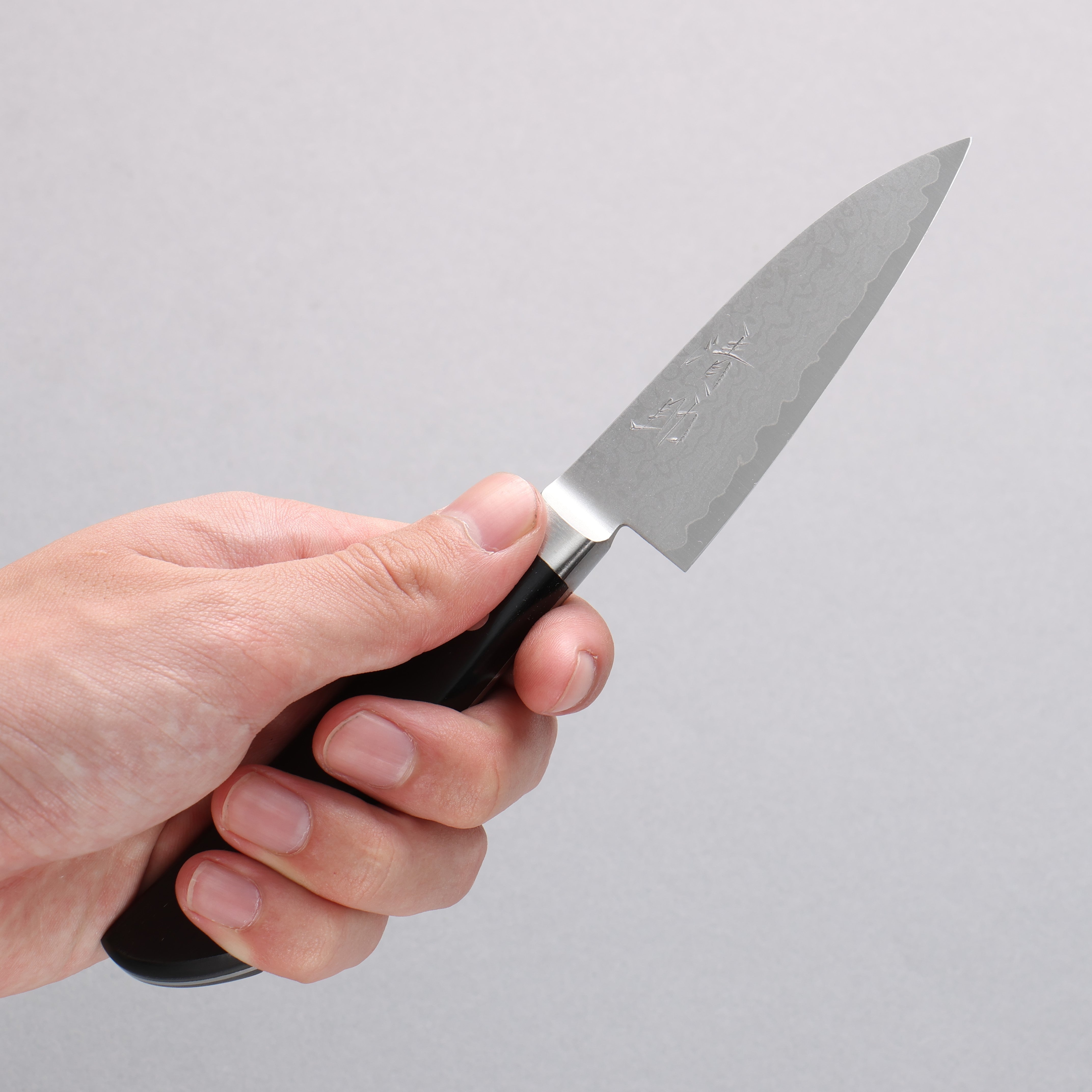 Seisuke VG10 Damascus Petty-Utility 80mm Black Pakka wood Handle - Seisuke Knife