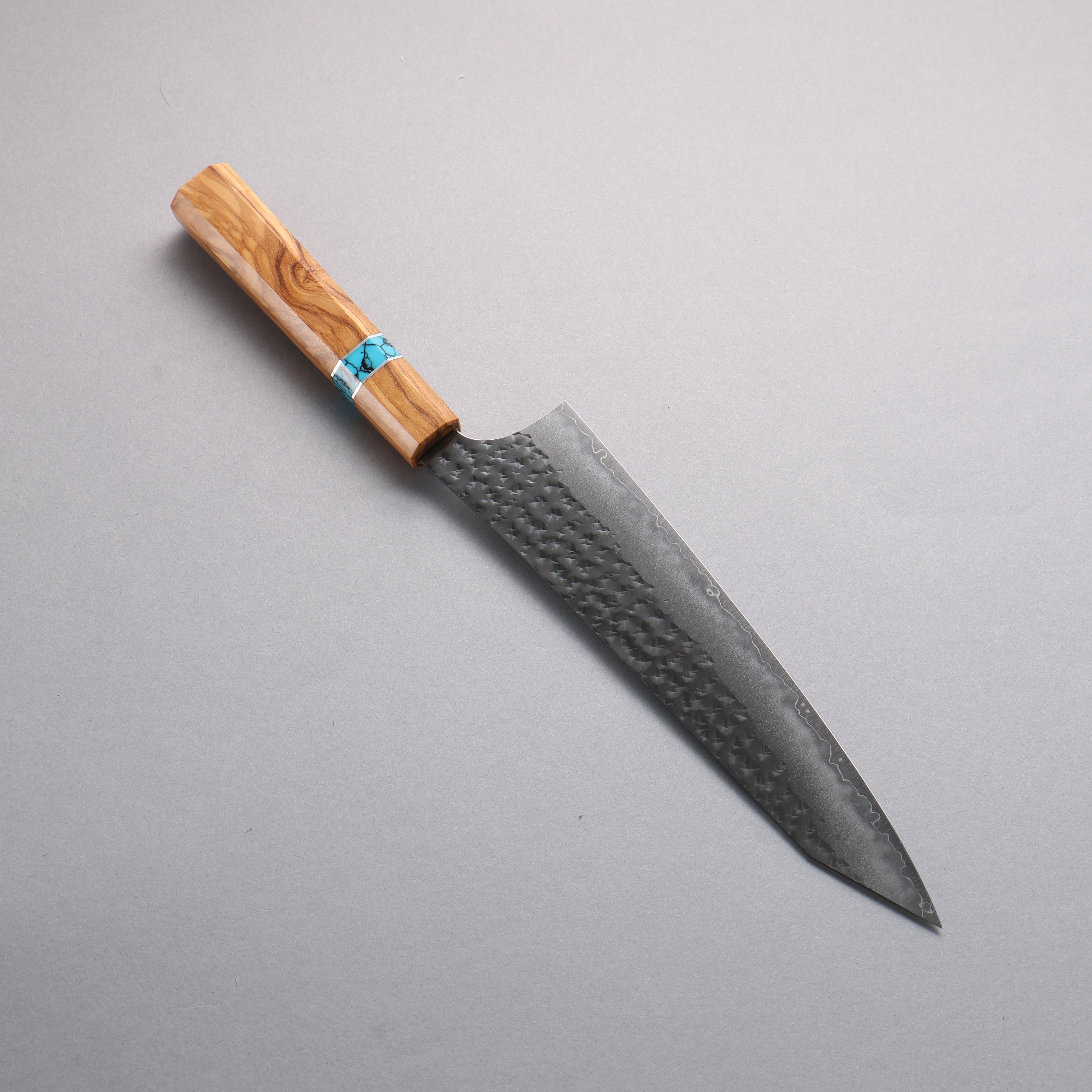 Yu Kurosaki Senko Ei SG2 Hammered Gyuto 210mm Olive Tree(Turquoise Ring) Handle - Seisuke Knife