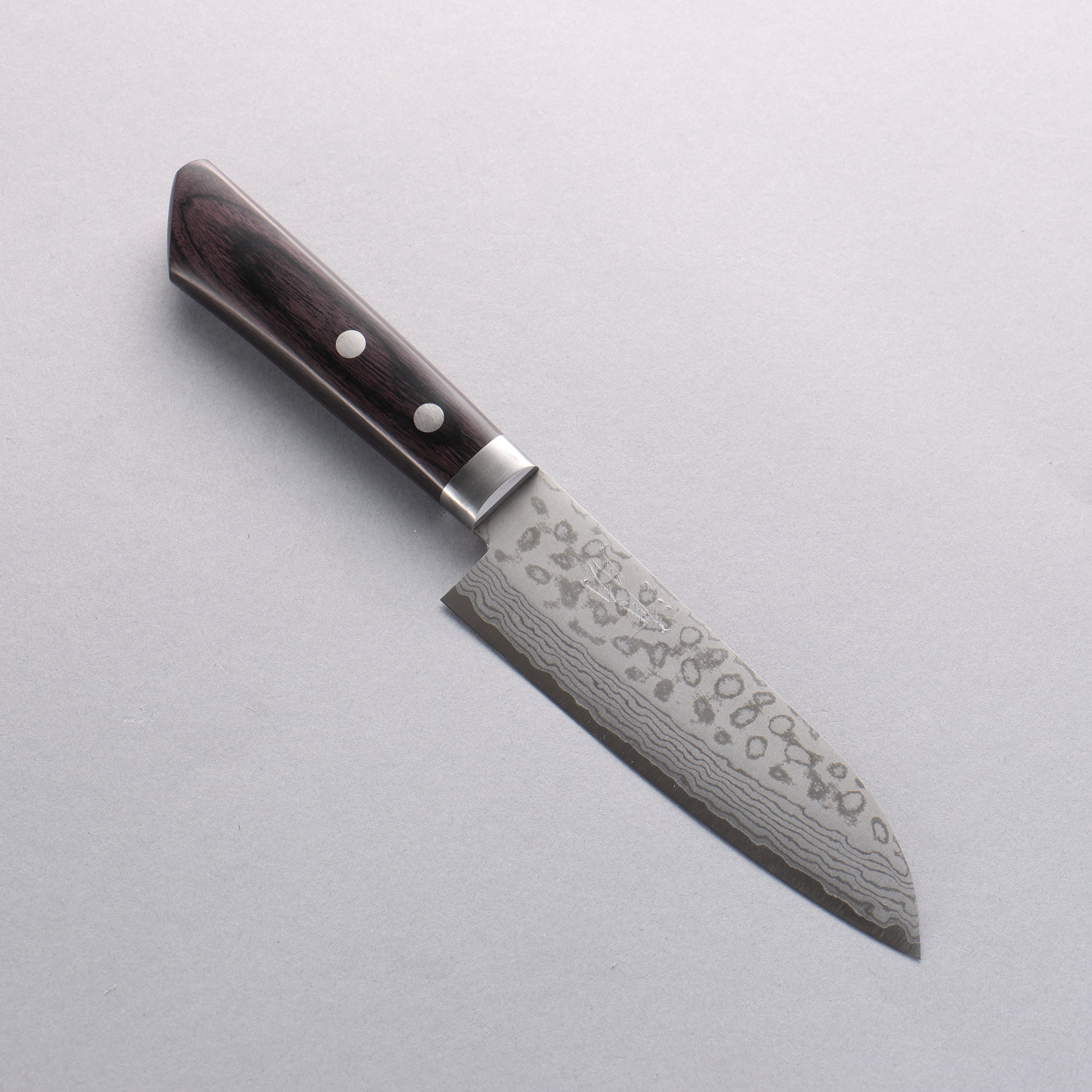Seisuke VG10 Damascus Small Santoku 135mm Black Pakka wood Handle