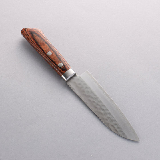 Seisuke VG1 Hammered Small Santoku 135mm Mahogany Handle - Seisuke Knife