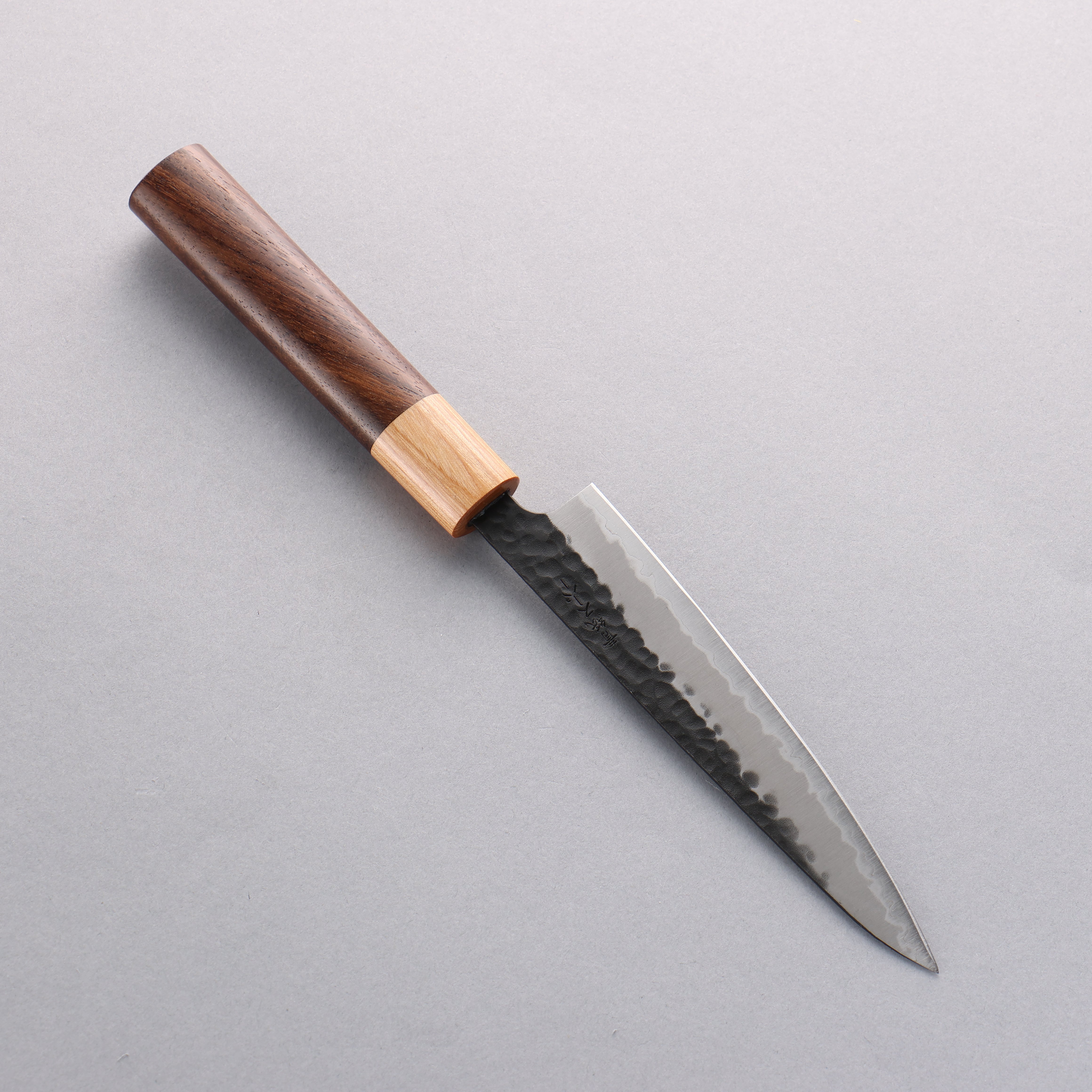 Seisuke Blue Super Hammered Kurouchi Petty-Utility 135mm Shitan Handle - Seisuke Knife