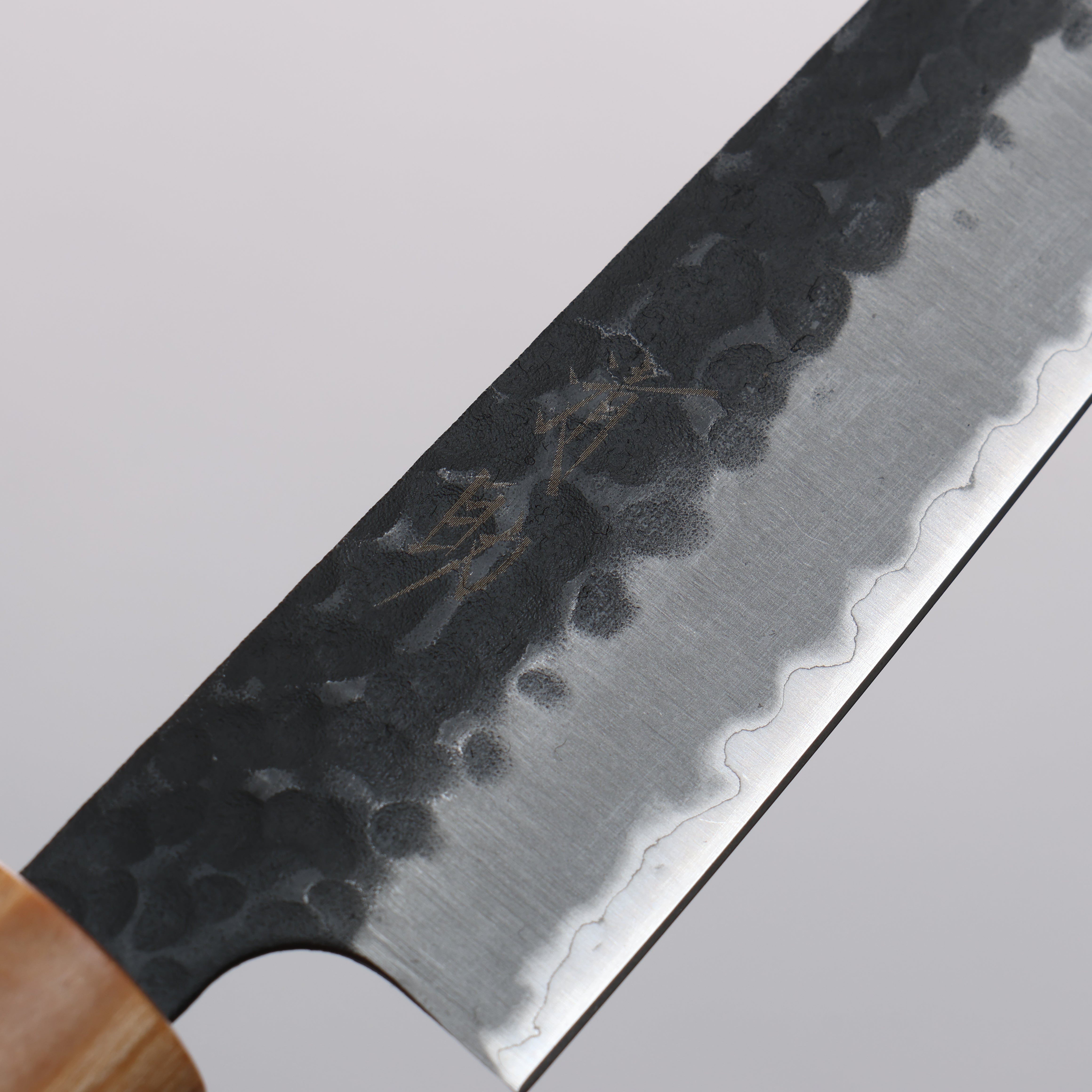 Seisuke Blue Super Hammered Kurouchi Petty-Utility 135mm Shitan Handle - Seisuke Knife