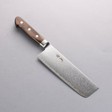  Seisuke Kagami2 AUS10 Mirrored Finish Damascus Nakiri 165mm Brown Pakka wood Handle - Seisuke Knife