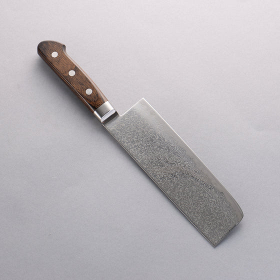 Seisuke Kagami2 AUS10 Mirrored Finish Damascus Nakiri 165mm Brown Pakka wood Handle - Seisuke Knife