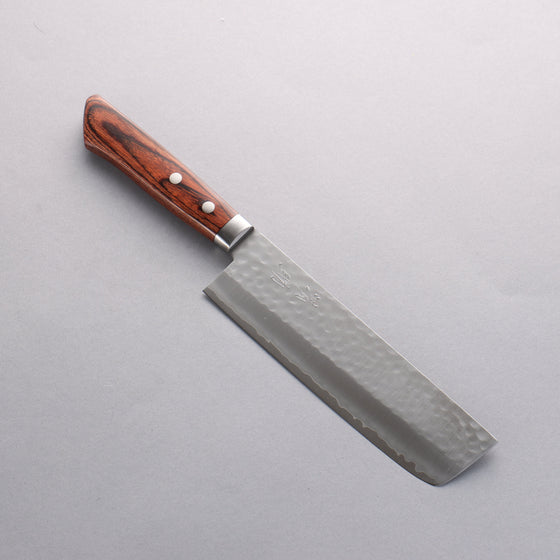 Seisuke VG1 Hammered Nakiri 165mm Mahogany Handle - Seisuke Knife