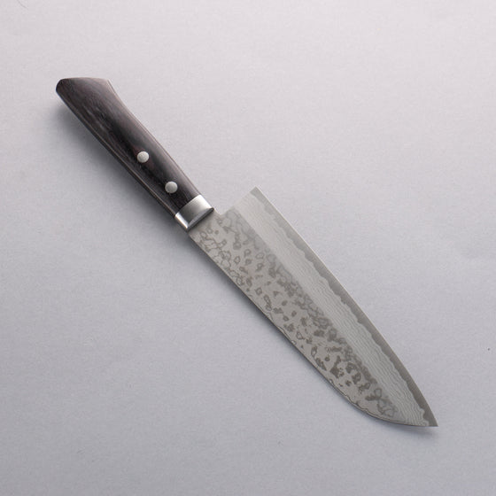 Seisuke VG10 Damascus Santoku 165mm Black Pakka wood Handle - Seisuke Knife