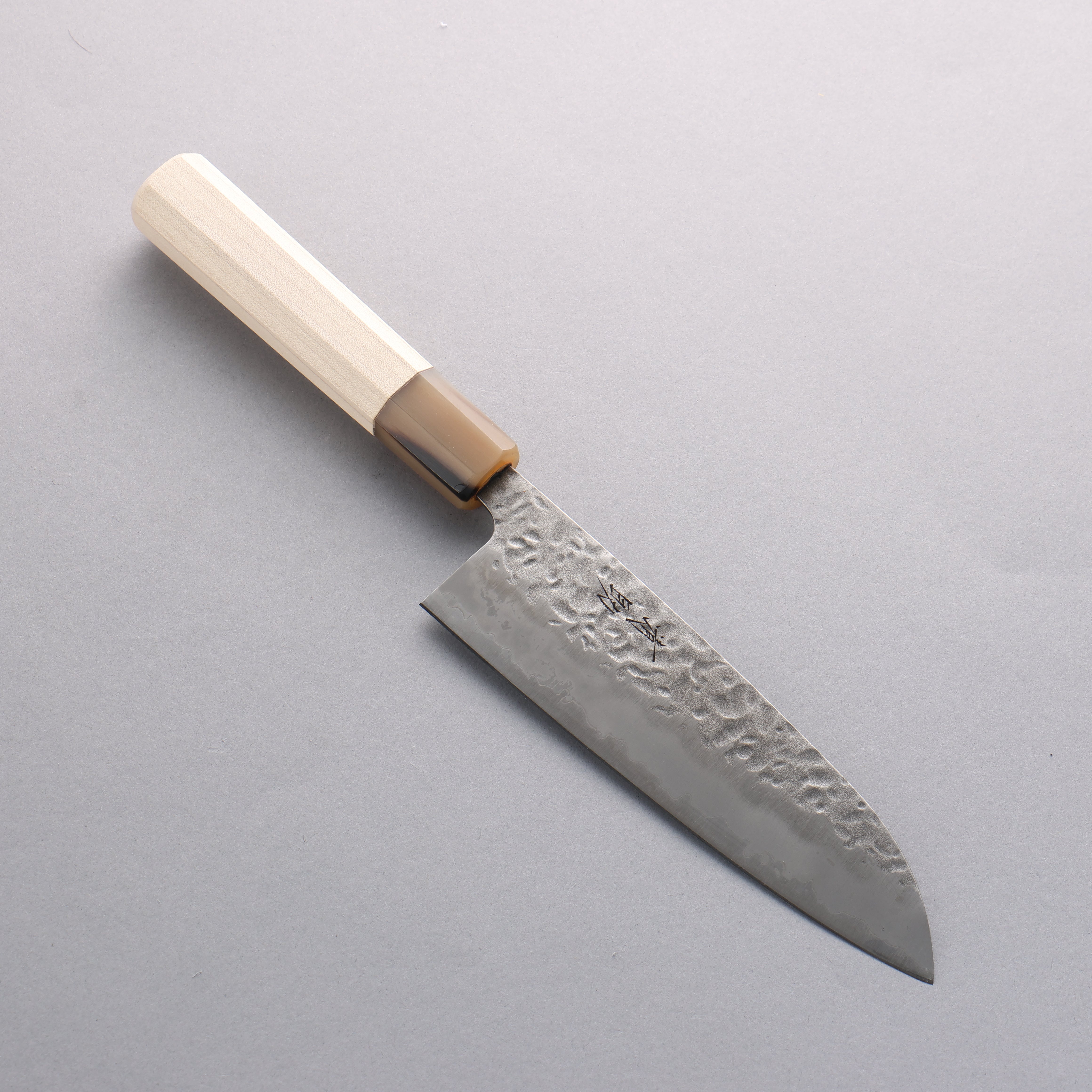 Seisuke Kumo White Steel No.1 Hammered Santoku 165mm Magnolia Handle