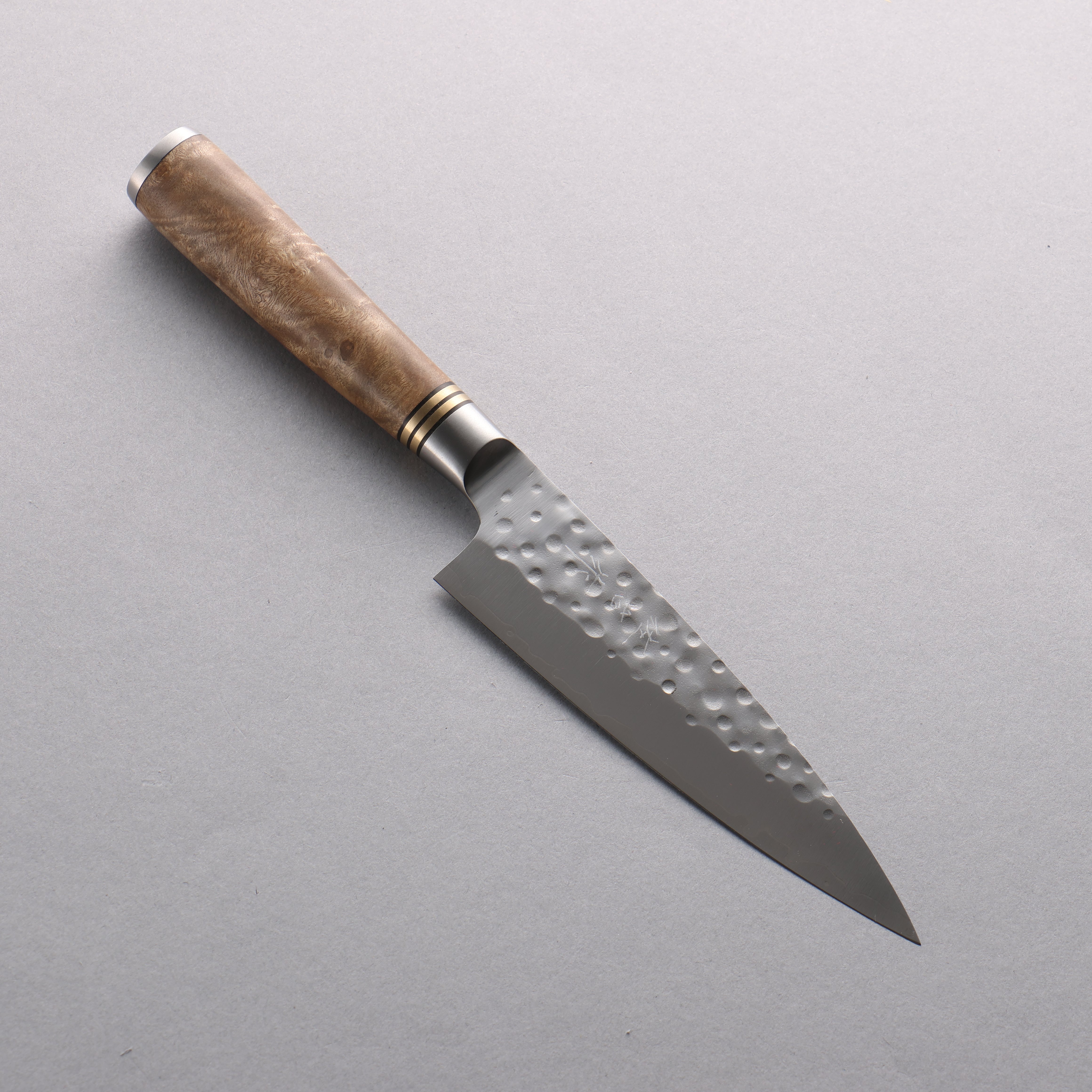 Takeshi Saji SG2 Hammered Maru Petty-Utility 130mm Chinese Quince Burl Handle - Seisuke Knife