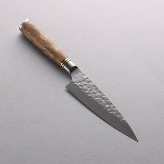 Takeshi Saji SG2 Hammered(Maru) Petty-Utility 130mm Chinese Quince Burl Handle - Seisuke Knife