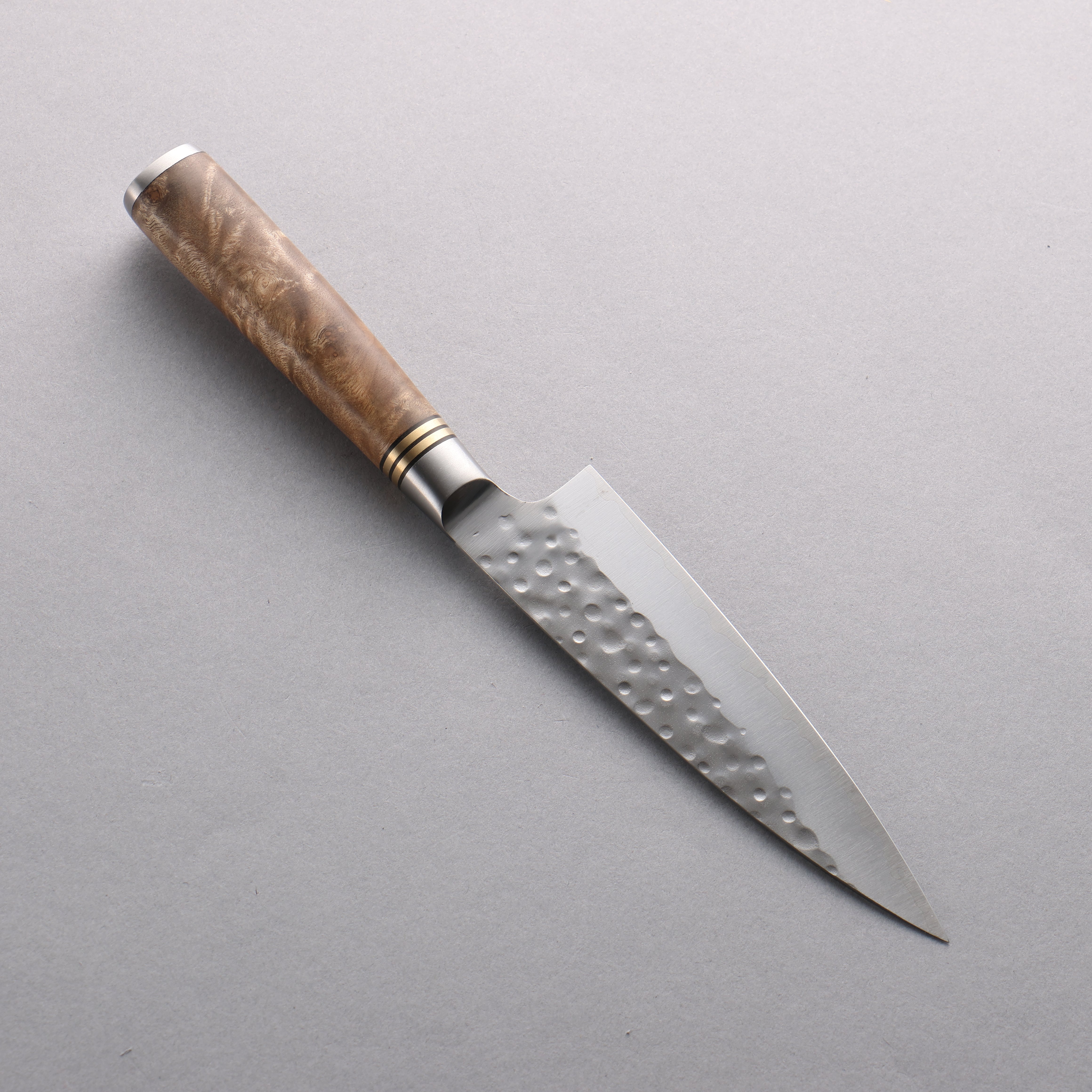 Takeshi Saji SG2 Hammered Maru Petty-Utility 130mm Chinese Quince Burl Handle - Seisuke Knife