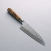 Takeshi Saji SG2 Hammered(Maru) Santoku 180mm Chinese Quince Burl Handle - Seisuke Knife - Slide 1