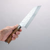 Takeshi Saji SG2 Maru Hammered Bunka 180mm Chinese Quince Burl Handle - Seisuke Knife - Slide 4