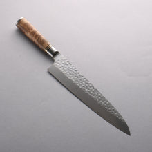  Takeshi Saji SG2 Maru Hammered Gyuto 240mm Chinese Quince Burl Handle - Seisuke Knife