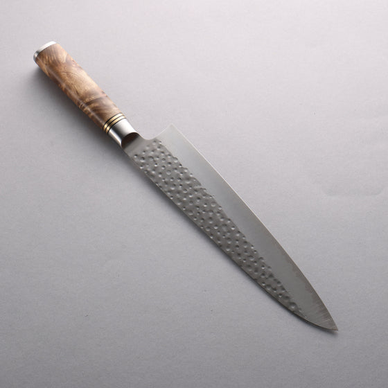 Takeshi Saji SG2 Maru Hammered Gyuto 240mm Chinese Quince Burl Handle - Seisuke Knife