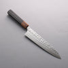 Yoshimi Kato Silver Steel No.3 Hammered(Maru) Gyuto 210mm Ebony (ferrule: Orange Resin) Handle - Seisuke Knife - Slide 1