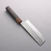 Yoshimi Kato Silver Steel No.3 Hammered(Maru) Nakiri 165mm Ebony (ferrule: Orange Resin) Handle - Seisuke Knife - Slide 2